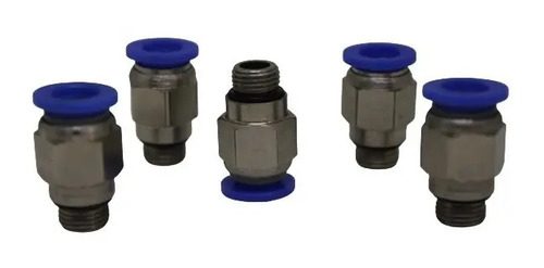 Kit Com 5 Conexão Pneumática Reta 1/8x6 Mm  Primeira Linha