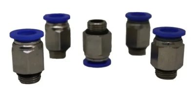 Kit 5 Conexão Reta Pneumática Macho  1/8 X Tubo 10mm Bsp