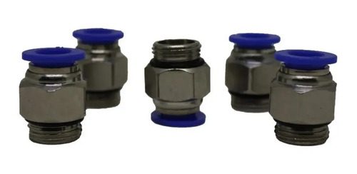 Kit 05 Conexão Reta Pneumática Macho Rosca 3/8xtubo 10mm Bsp
