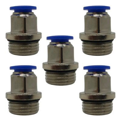 Kit 5 Conexões Pneumática Reta Macho 1/2x10 Bsp